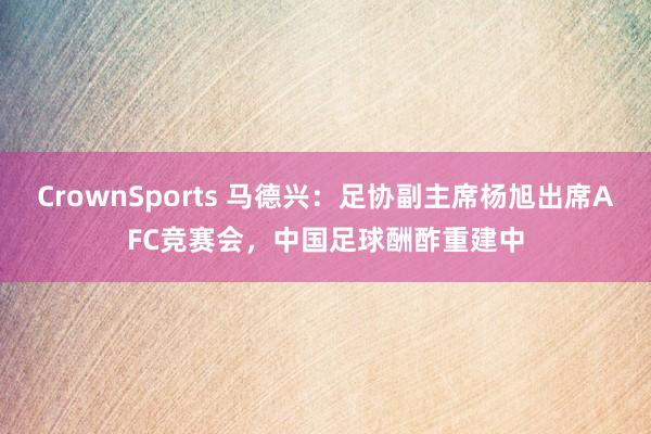 CrownSports 马德兴：足协副主席杨旭出席AFC竞赛会，中国足球酬酢重建中