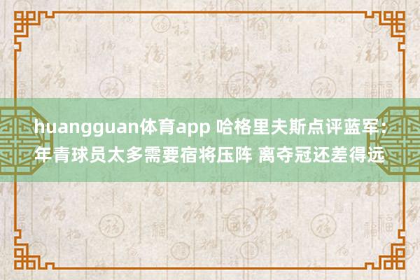 huangguan体育app 哈格里夫斯点评蓝军：年青球员太多需要宿将压阵 离夺冠还差得远
