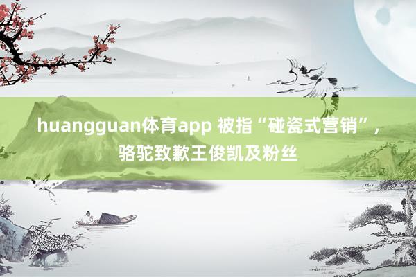 huangguan体育app 被指“碰瓷式营销”，骆驼致歉王俊凯及粉丝