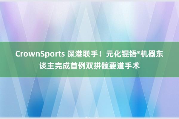 CrownSports 深港联手！元化锟铻®机器东谈主完成首例双拼髋要道手术