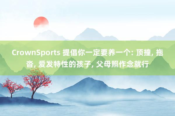 CrownSports 提倡你一定要养一个: 顶撞， 拖沓， 爱发特性的孩子， 父母照作念就行