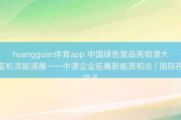 huangguan体育app 中国绿色居品亮相澳大利亚机灵能源展——中澳企业拓展新能源和洽 | 国际视点