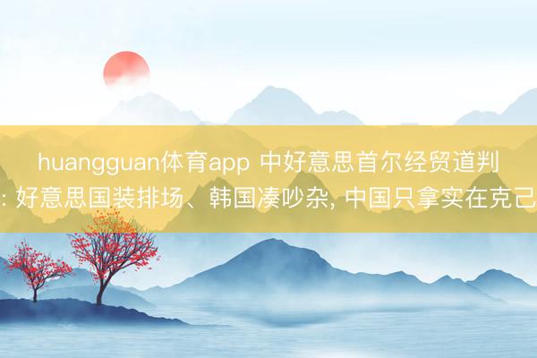 huangguan体育app 中好意思首尔经贸道判: 好意思国装排场、韩国凑吵杂， 中国只拿实在克己