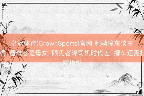 皇冠体育(CrownSports)官网 驰骋撞东谈主后续: 遭难者是母女， 眼见者曝司机时代差， 挪车还需指引