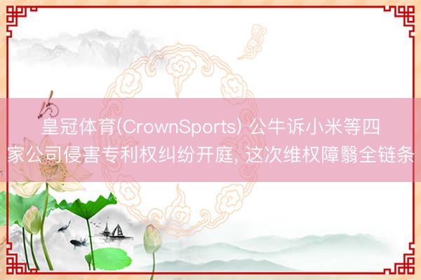 皇冠体育(CrownSports) 公牛诉小米等四家公司侵害专利权纠纷开庭， 这次维权障翳全链条