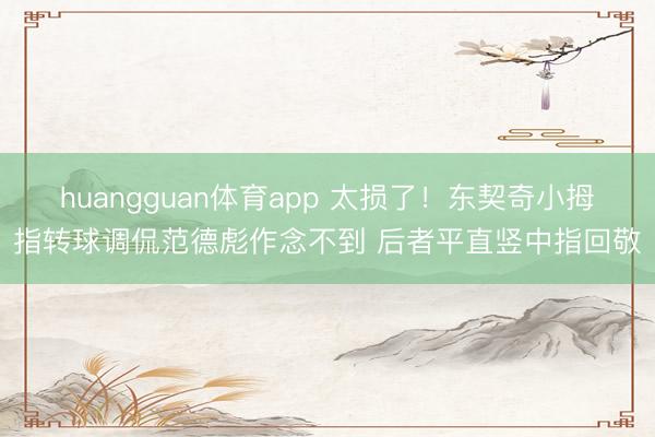 huangguan体育app 太损了！东契奇小拇指转球调侃范德彪作念不到 后者平直竖中指回敬